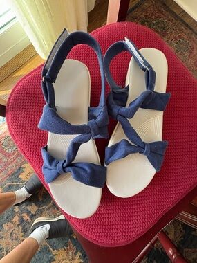 Women’s Navy Knot Slingback Sandals